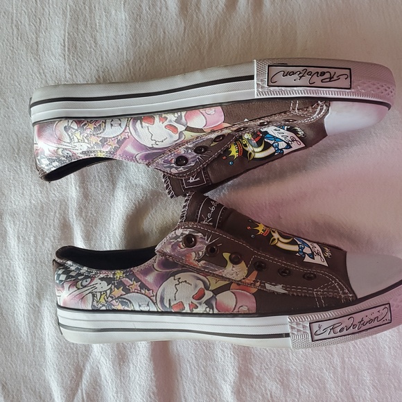 Revoltion Low Top Graphic Brown Sz. 7.5 Slip-On Shoes - Picture 5 of 10